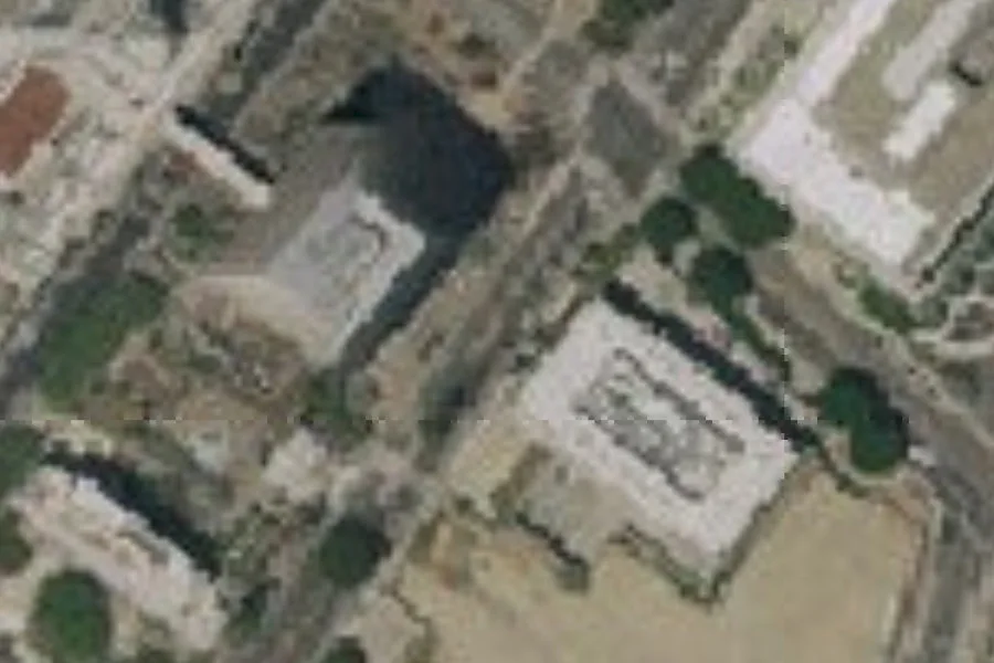 Fotografía aérea de archivo de el complejo Metropolitan Detention Center de LAPD y las calles cercanas.